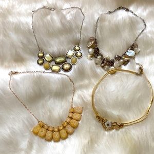 Bundle of four shorter style necklaces